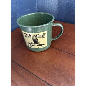 Field & Stream Green Tin Mug Camping Outdoors Eagle 1871 Coffee